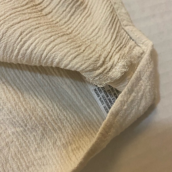 Merona large halter tank top embroidered crepe boho beach cream black casual - Picture 5 of 8